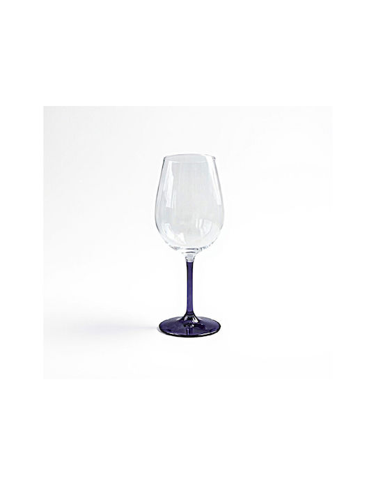 Domumart Set de pahare pentru Vin Alb din Cristal în Culoarea Violet Cu picior 450ml 6buc