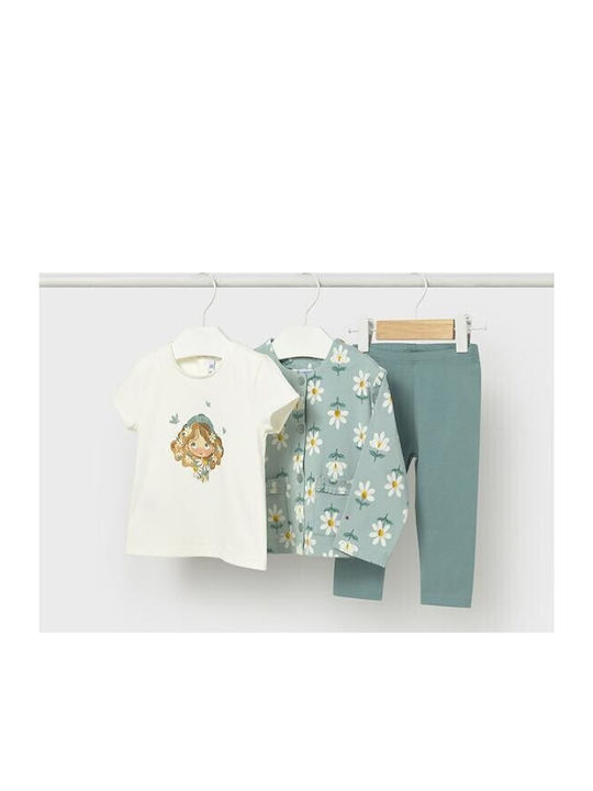 Mayoral Kids Set with Leggings Green 3 Pieces