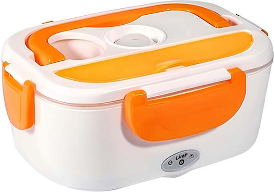 Avizar Portable 1.5l Electric Food Warmer Airtight Removable Stainless Steel Bowl Orange