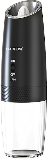 Avizar Rechargeable Electric Gravity Mill Pepper Salt Transparent Black