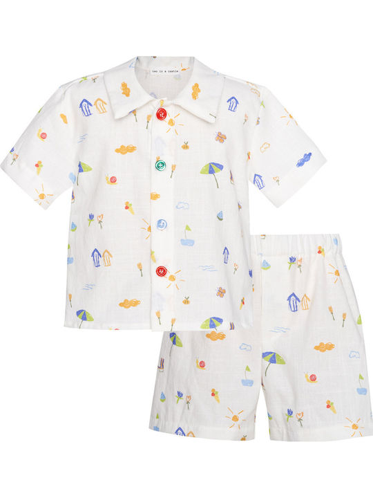 Kids' Set with Shorts Summer 2pcs White