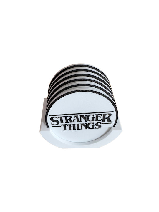 Stranger Things Coasters – Заоблено Сувенир Дърво Със стойка Кафяв 6бр