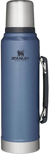 Stanley Classic Legendary Bottle Thermos Stainless Steel BPA Free 1lt Hammertone Lake with Cap-Cup