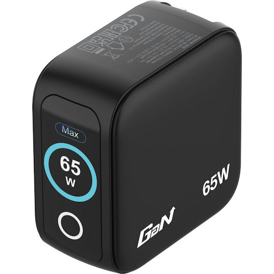 Verbatim Charger Without Cable GaN with USB-A Port and 2 USB-C Ports 65W Power Delivery / Quick Charge 3.0 Blacks (30238)