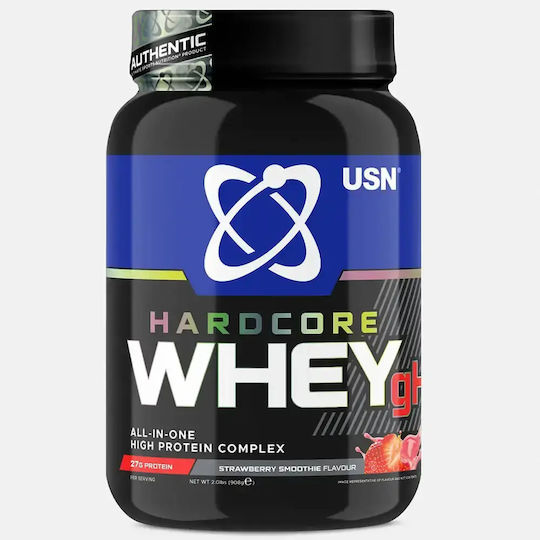 USN Hardcore Whey gH All-in-One High Protein Complex Proteină Din Zer cu Creatină & Aromă Smoothie Strawberry 908gr