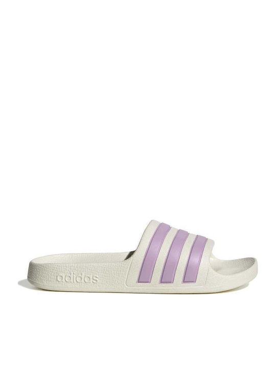 adidas Șlapi pentru copii Albe Adilette Aqua K