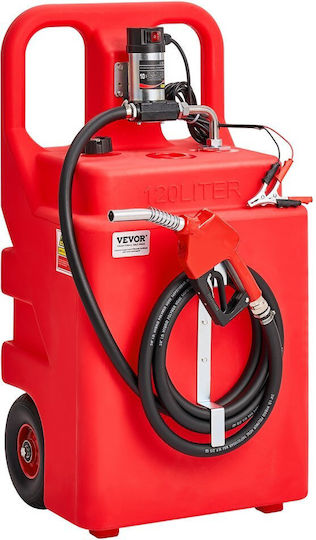 Vevor Diesel Transfer Tank 32 Gallons Portable Kerosene Tank Electric Transfer Pump 12v Dc 10gpm 13 Foot Delivery Hose & Self-Sealing Nozzle Compatible with Diesel & Kerosene