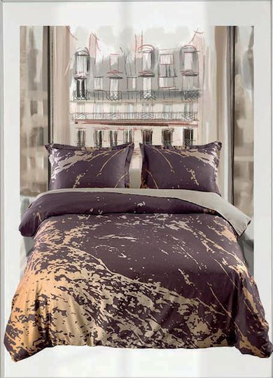 Makis Tselios Home Set Coverlets Super King Cotton Satin Splash 240x250cm 3 Pieces