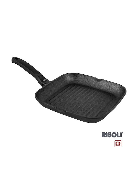 Risoli Blackplus Grill made of Cast Aluminum with Stone Coating Black 26cm