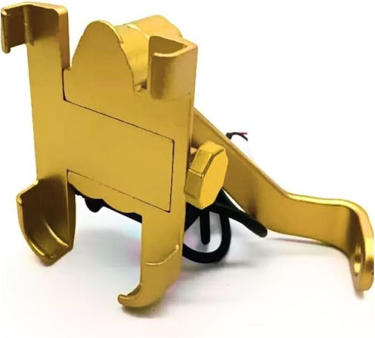 Suport Smartphone Oglindă Motocicletă Încărcare Usb Auriu