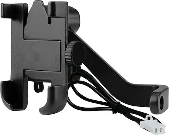 Smartphone Mirror Mount Motorcycle Usb Charging Black
