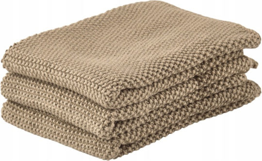 Zone Denmark Towel from 100% Cotton in Brown Color 27x27cm 3pcs Zone Denmark Towel from 100% Cotton in Brown Color 27x27cm 3pcs