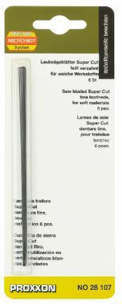 Proxxon 28107 Set 6 Fine Cut Jigsaw Blades Soft Hard Wood