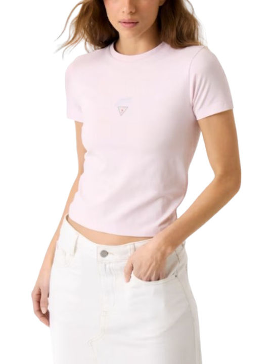 Guess W Ss Women's T-shirt Pink