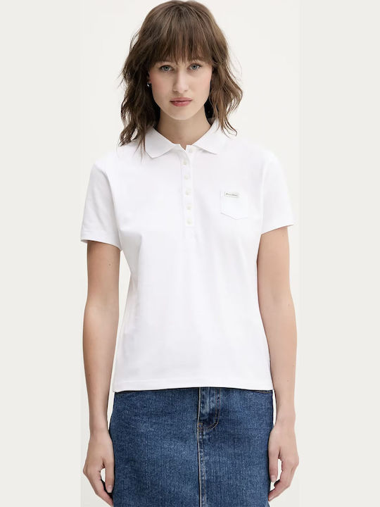Women's Polo Blouse Short Sleeve White