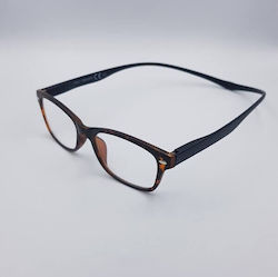 A-vision Lesebrille +2.00 mit Magnet in Braun Farbe U420202-LG