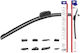 Flat Windshield Wiper 8 Adapters 13" 330mm Multiconnect