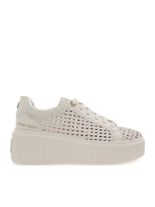 Renato Garini Damen Sneakers Μπεζ Πλεκτο