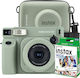 Fujifilm Instax Wide Instant Cameră Analogică Husă De Protecție & Folie Wide 1x10 Verde Mentă