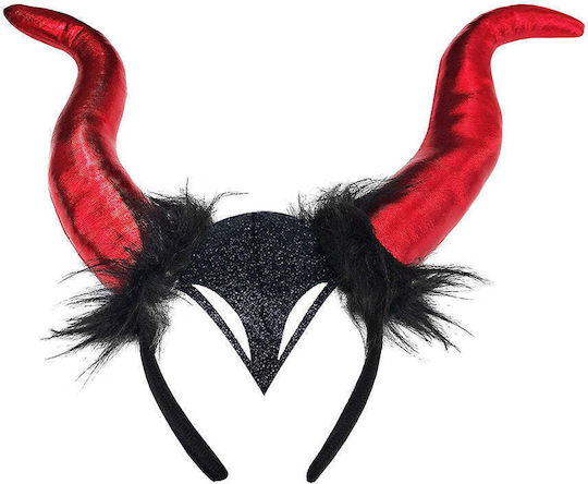 Large Horns Red Carnival Headband for Halloween