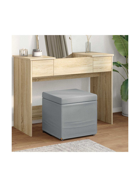Stool For Kitchen Upholstered with Fabric Light Gray