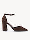 Καφέ Μυτερές Slingback Γόβες Φαρδύ Τακούνι