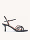Schwarze Damen Sandalen Mit Dünnen Riemen Glänzendes Finish