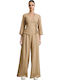 Damen Beige Set mit Hoch tailliert Hose