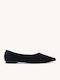 Schwarze Klassische Spitz zulaufende Damen Ballerinas Wildleder Material
