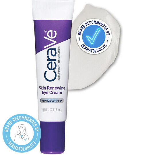 CeraVe Skin Renewing Cremă Regeneratoare de Ochi împotriva Cearcănelor pentru Strălucire cu Acid Hialuronic pentru Piele Sensibilă 15ml