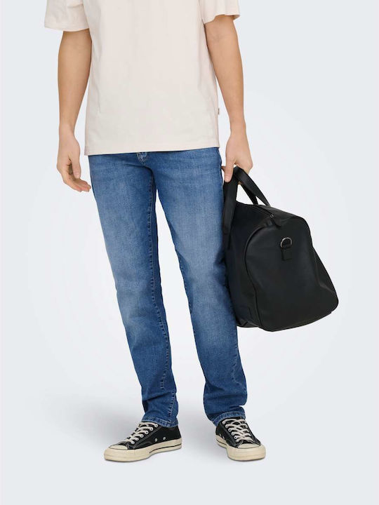 Ανδρικό Παντελόνι Τζιν με Regular Εφαρμογή Light Medium Blue Denim