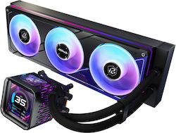 ASRock Phantom Gaming 360 LCD Wasserkühlsysteme AIO CPU mit 3 Lüfterabmessung 120mm und ARGB Beleuchtung