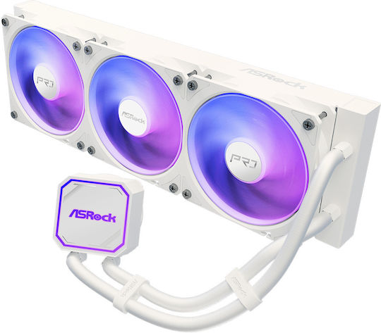ASRock Pro White 360 ARGB Water Cooling System AIO CPU With 3 Fans 120mm White