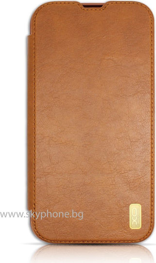 XO Книга Кожа Кафяв (iPhone 13 Pro Max)