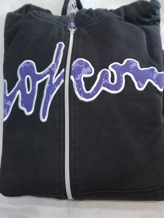 Men's Cardigan with Hood Black