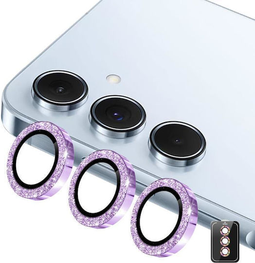 Samsung Galaxy A37 A57 Enkay Hat-prince 9h Rear Camera Lens Glitter Aluminium Alloy Tempered Glass Film Purple