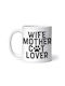 Wife Mother Cat Lover Ceramic Mug White 330ml (Personalized)