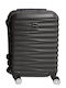Due esse Cabin Hard Travel Suitcase Black with 4 Wheels Height 55cm