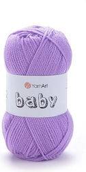 Yarn Art Нишка За Плетене 100% Акрил Baby Лилав 9560 150м 50гр