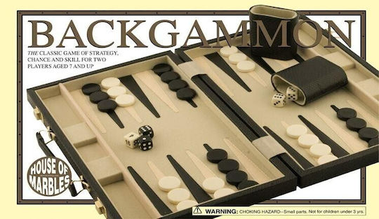 House of Marbles Wooden Checkers & Dice Set for Backgammon