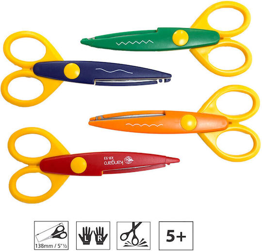 Foarfece Kangaro Kr-53/4 5 25" 14cm Zig-zag Blister 4 Bucăți