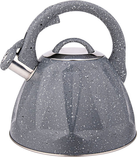 Cheffinger 3l Whistling Kettle Compatible Induction Cooktops Marbled Design Grey