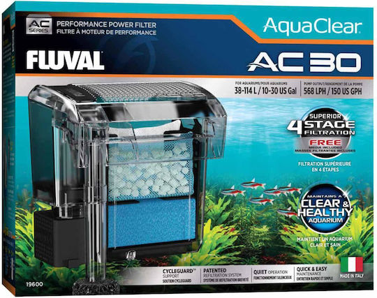 Fluval Aquaclear Ac 30 Hang-on Filter 569 L H 38–114l Pet Supplies