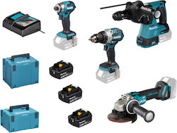 Makita DLX4195JX1 Σετ 4 Εργαλείων Μπαταρίας
