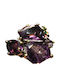Artistic Silver Ring Natural Amethysts Spinels Diopsides Size 15