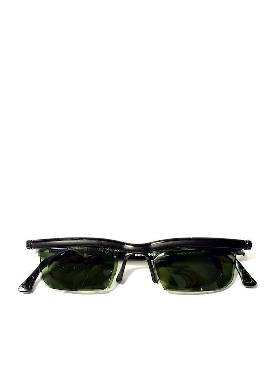 Adlens Unisex Sunglasses with Black Frame and Green Lens