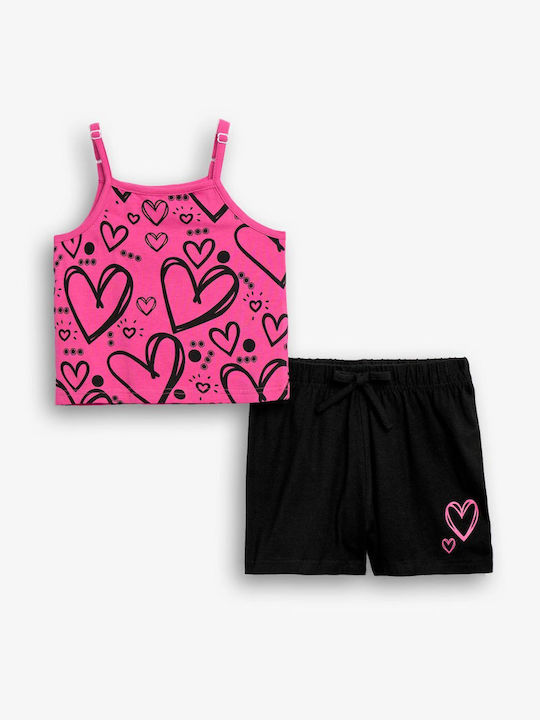 Funky Kinderbekleidungsset mit Shorts Schwarz 2 Stück Funky Kinderbekleidungsset mit Shorts Schwarz 2 Stück