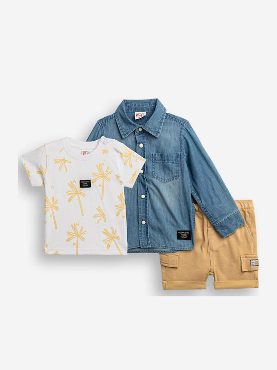 Funky Kinderbekleidungssets mit Shorts Weiß 3 Stück