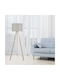 UnicUtil Floor Lamp H140xW38cm. with Socket for Bulb E27 Beige
