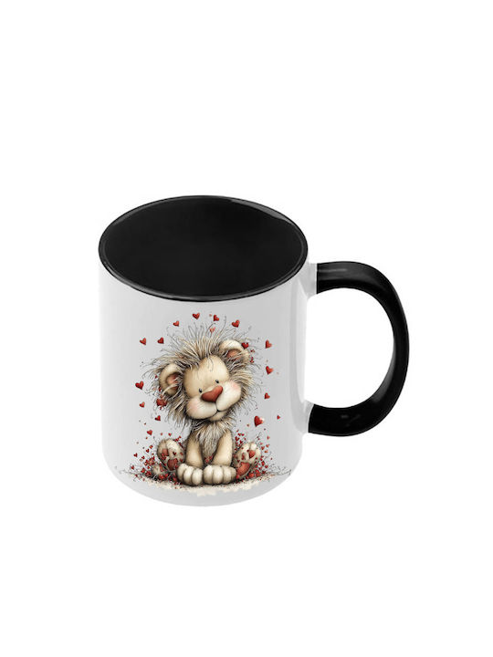 Κούπα Αγίου Βαλεντίνου Cute Animal Μαύρη Λαβή Ε...